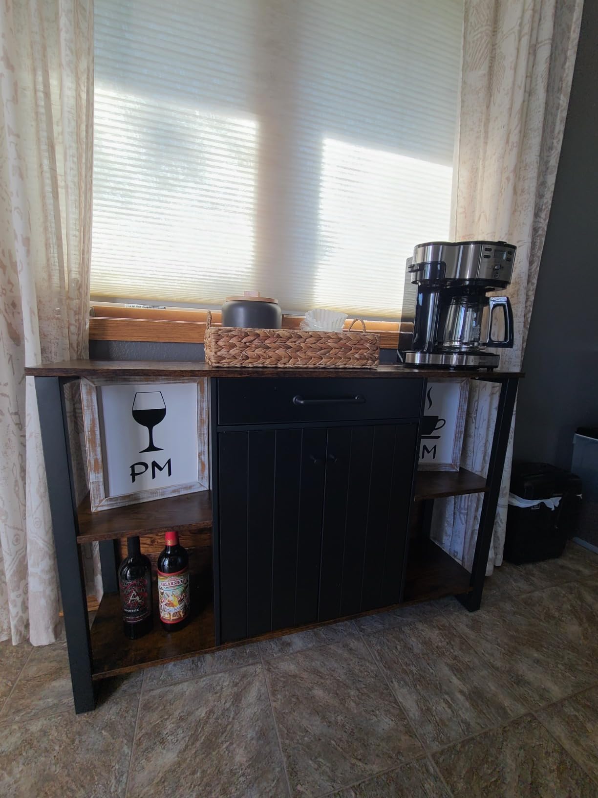 VASAGLE Buffet Cabinet, Sideboard, 4 Doors, 55.1 x 15.8 x 31.5 Inches customer photo 2