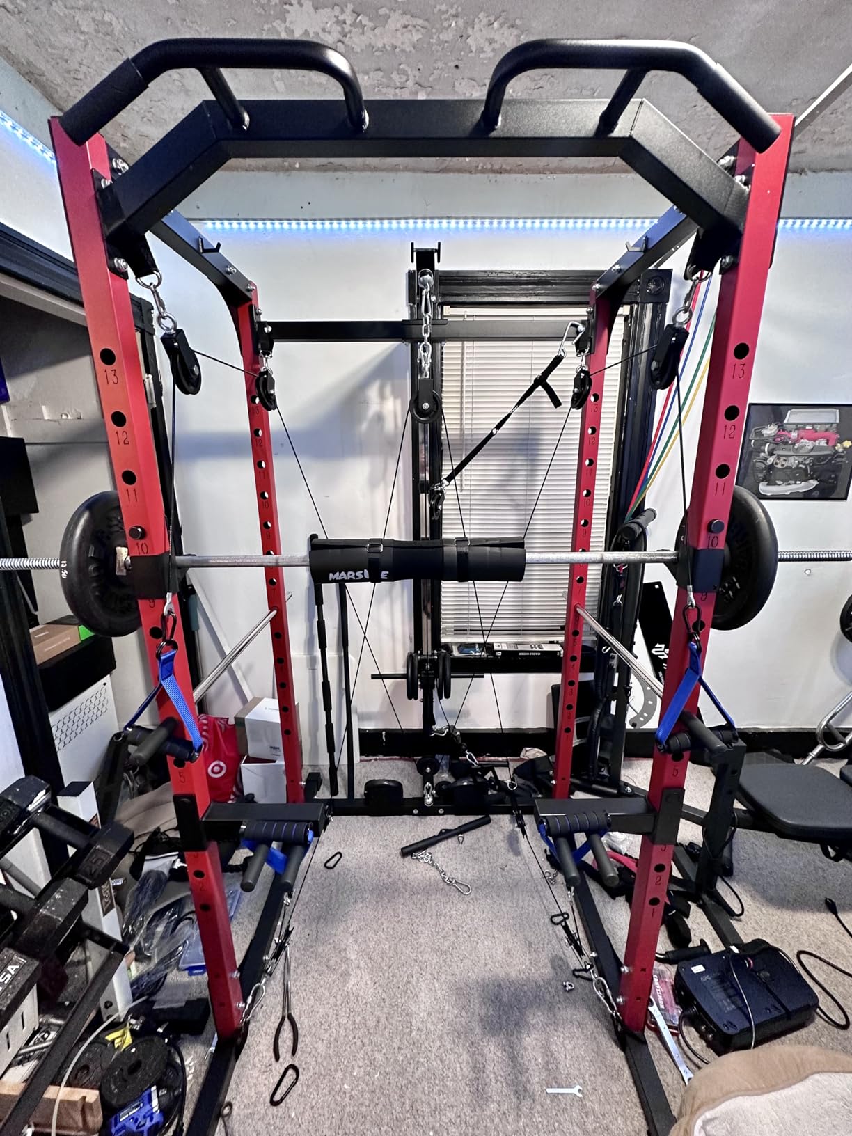 Mikolo F4 2.0 Power Cage with Dual-Track Smooth Pulley System, 1200LBS Power Rack with Leg Hold-Down for Heavy LAT Pulldowns customer photo 1