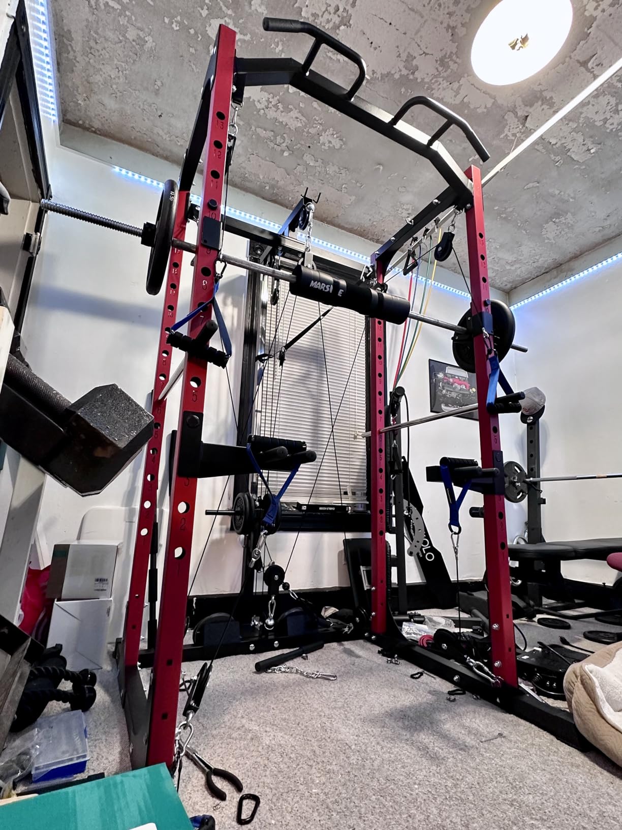 Mikolo F4 2.0 Power Cage with Dual-Track Smooth Pulley System, 1200LBS Power Rack with Leg Hold-Down for Heavy LAT Pulldowns customer photo 2