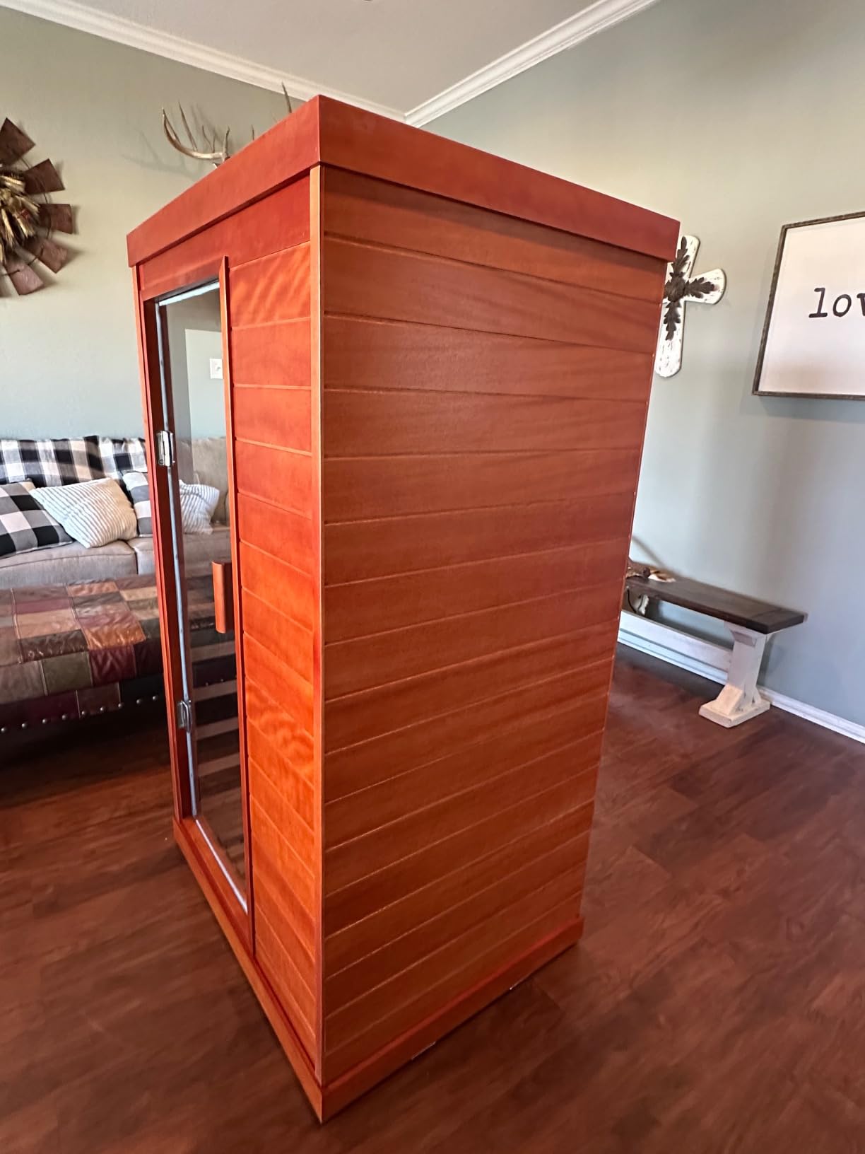 Outdoor Traditional Sauna 4-6 Person 9KW Steam Saunas Barrel customer photo 2