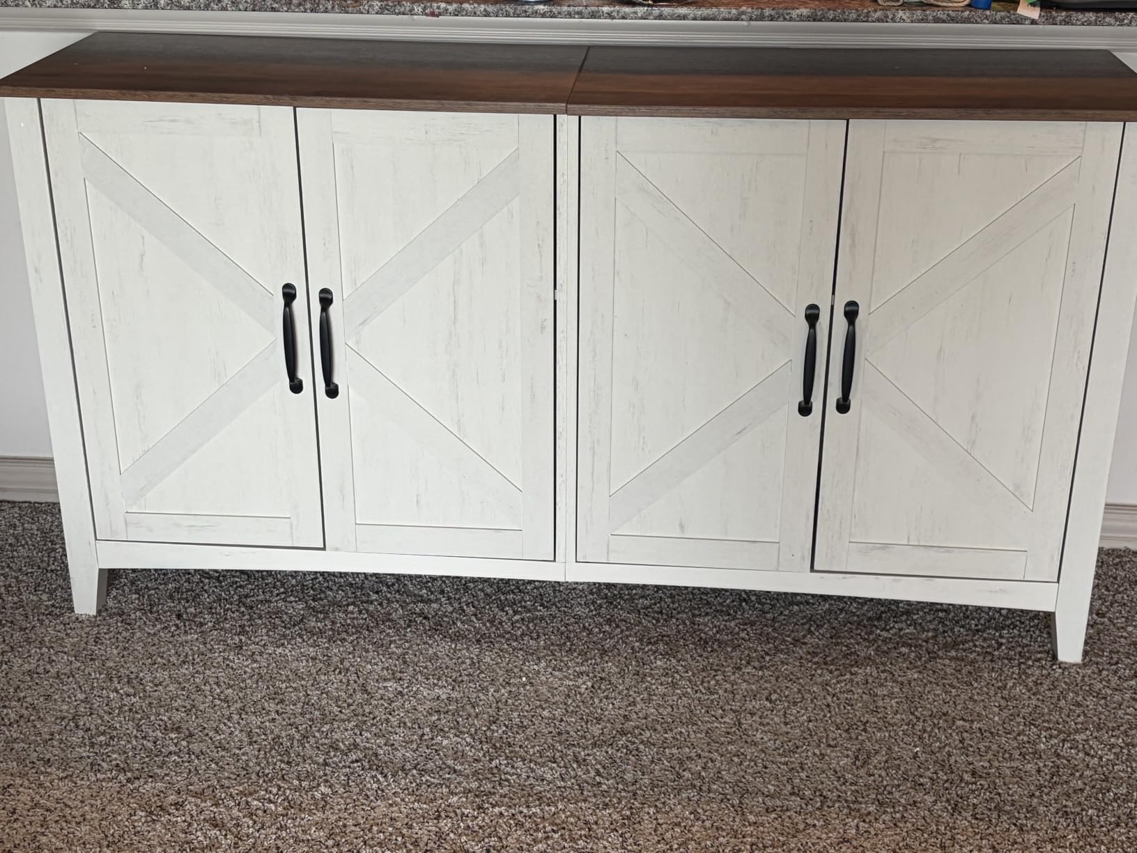 VASAGLE Farmhouse Buffet Cabinet, Coffee Bar with 2 Drawers customer photo 1