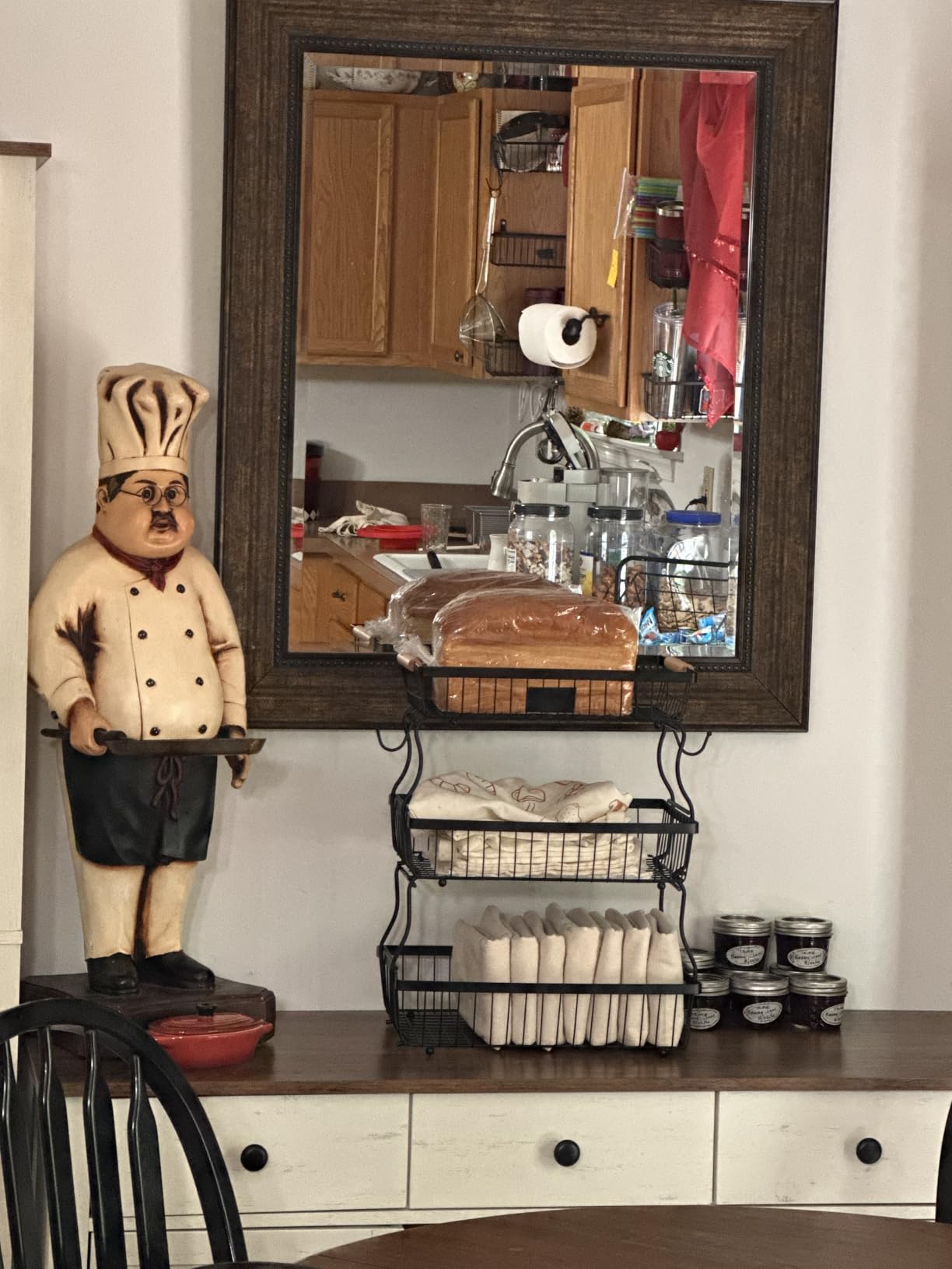 VASAGLE Farmhouse Buffet Cabinet, Coffee Bar with 2 Drawers customer photo 2