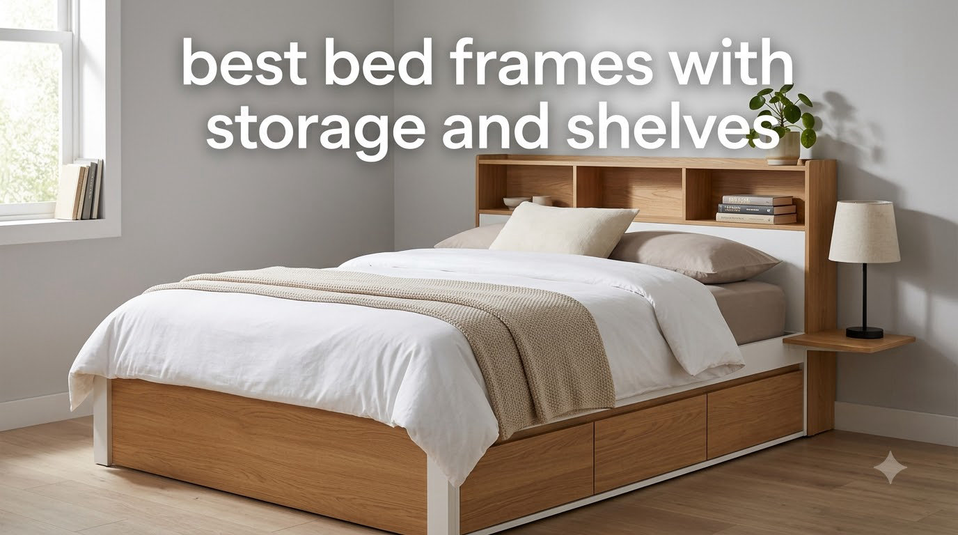 best bed frames with storage and shelves