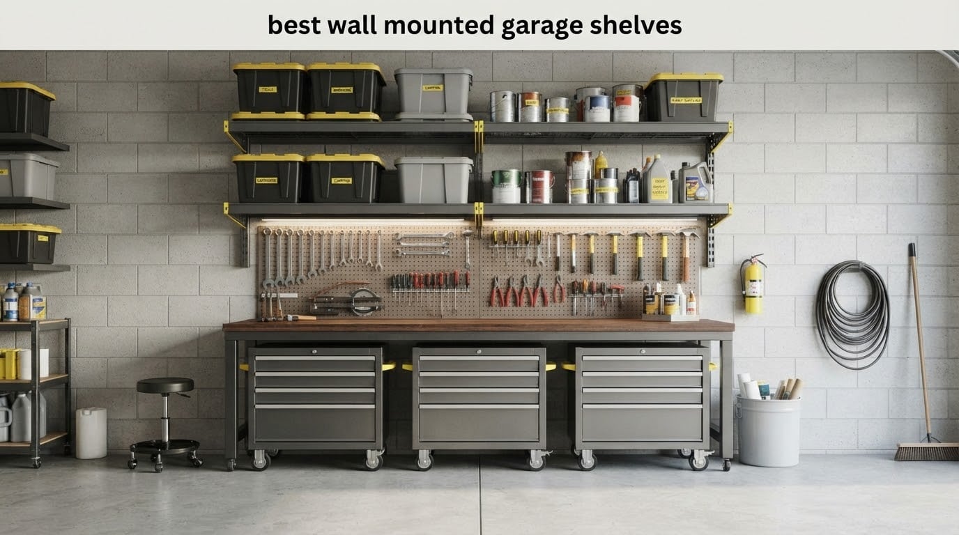 best wall mounted garage shelves