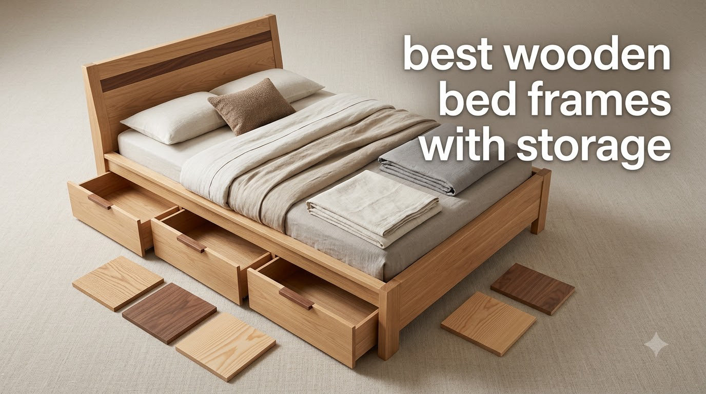 best wooden bed frames with storage
