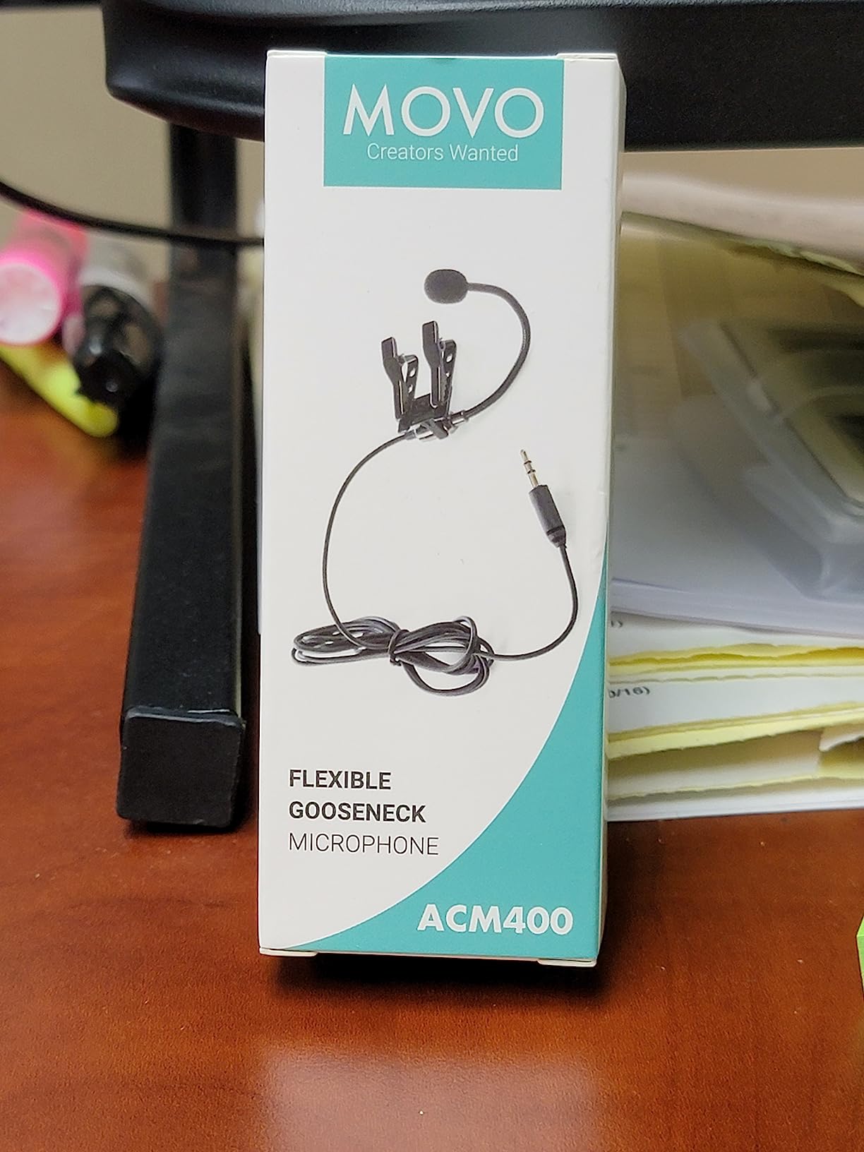 Movo ACM400 Flexible Gooseneck Omnidirectional Microphone for Motovlogging Moto Vlog Action Cam Helmet Mic - Clip on Microphone for Motorcycle Vloggers - Compatible with GoPro Media Mod customer photo 2
