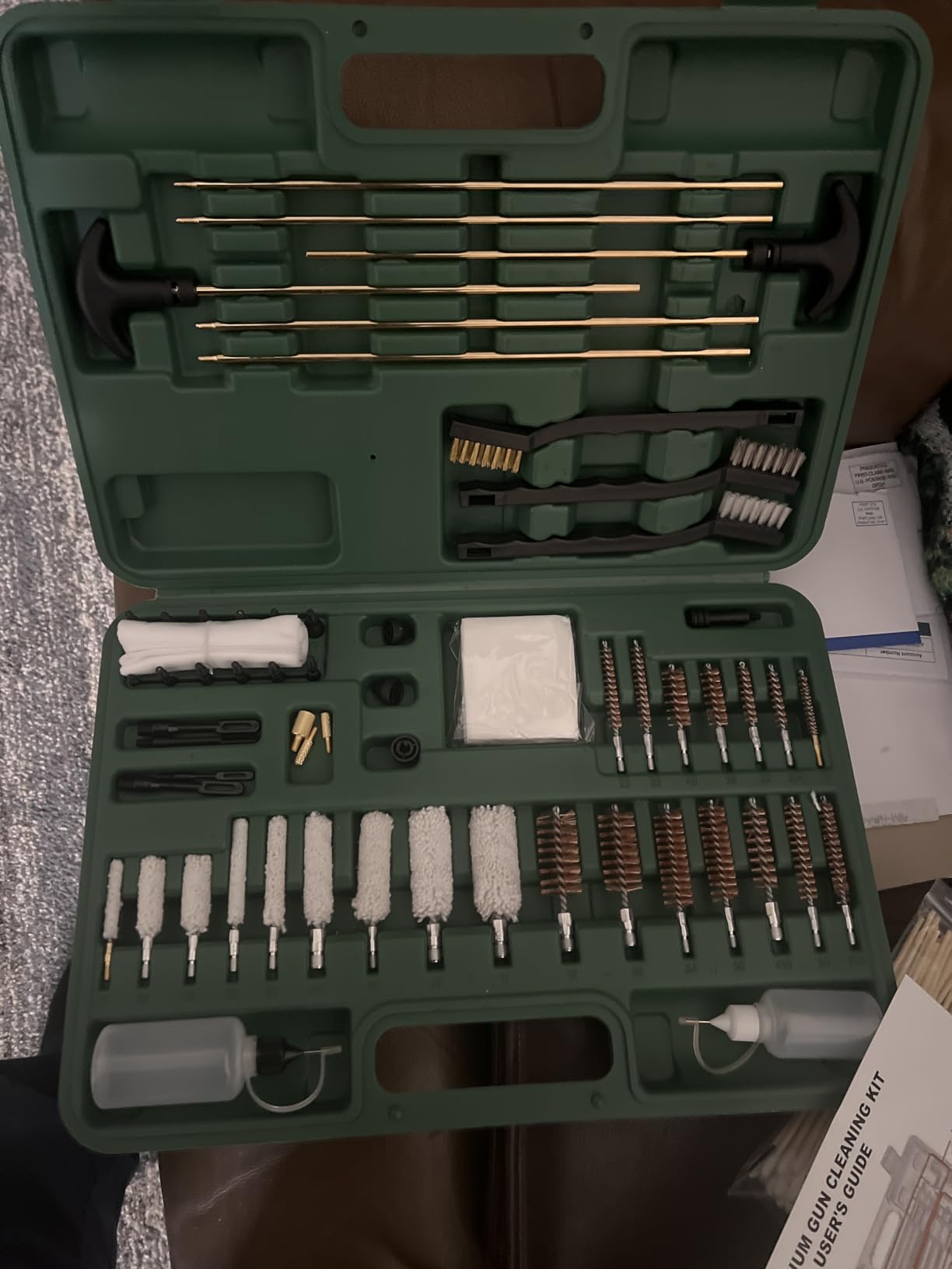iunio Gun Cleaning Kit, Universal Gun Cleaning Kit for All Caliber Shotgun Pistol Rifle Cleaning Kit with Mat Portable Case customer photo 1
