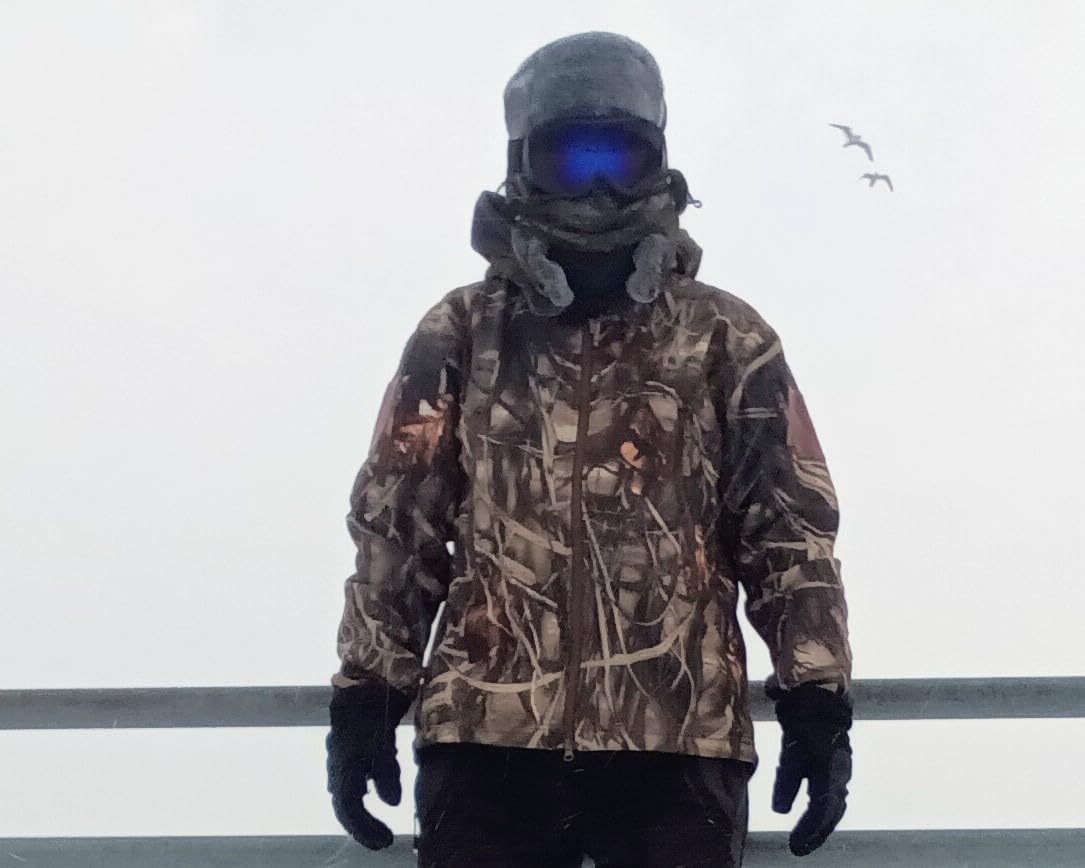 CARWORNIC Men's Camo Quiet Hunting Jacket Waterproof Softshell Fleece Lined Camouflage Outdoor Hiking Fishing Coat customer photo 1