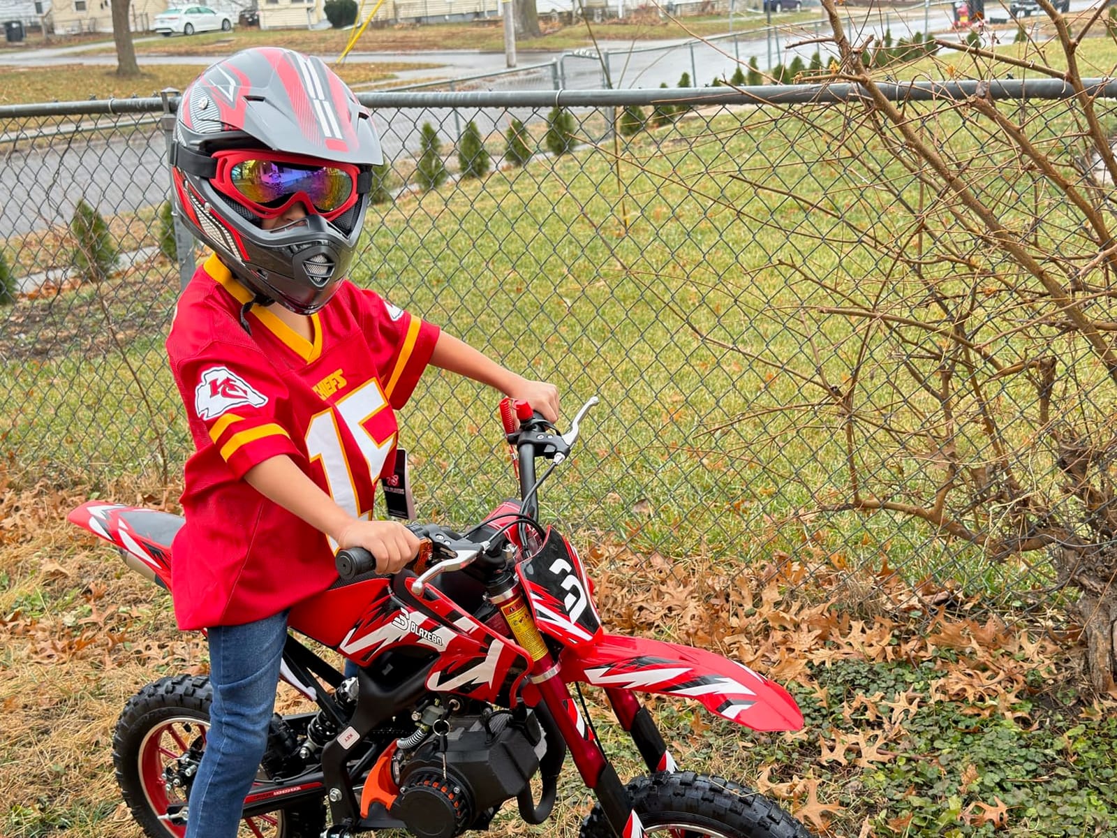 ILM Youth Kids DOT Full‑Face Dirt Bike Helmet ATV Motocross Set B07 customer photo 2