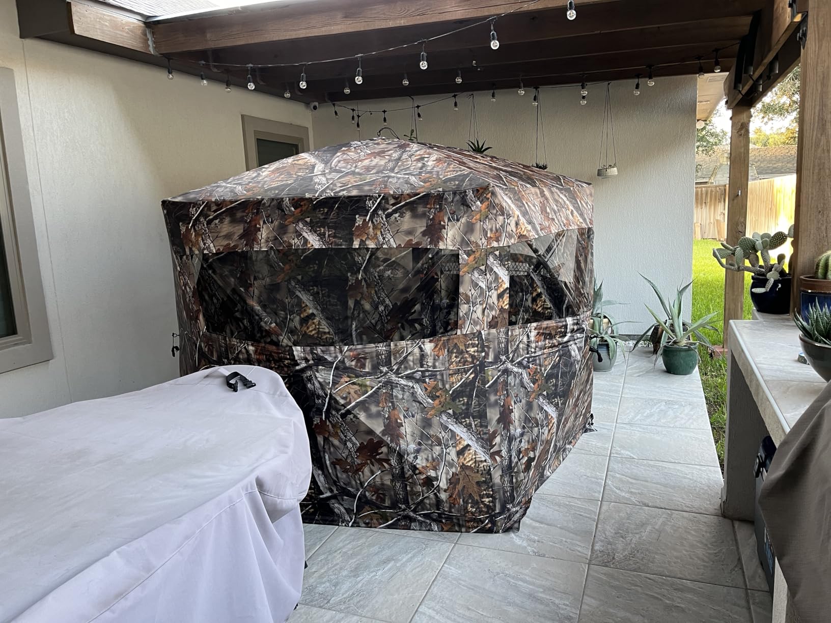 THUNDERBAY Gobbler Lodge 5-Side Hunting Blind, 4 Person Ground Blind for Deer Hunting, 300D Oxford Fabric Deer Ground Blind for Deer Hunting customer photo 2