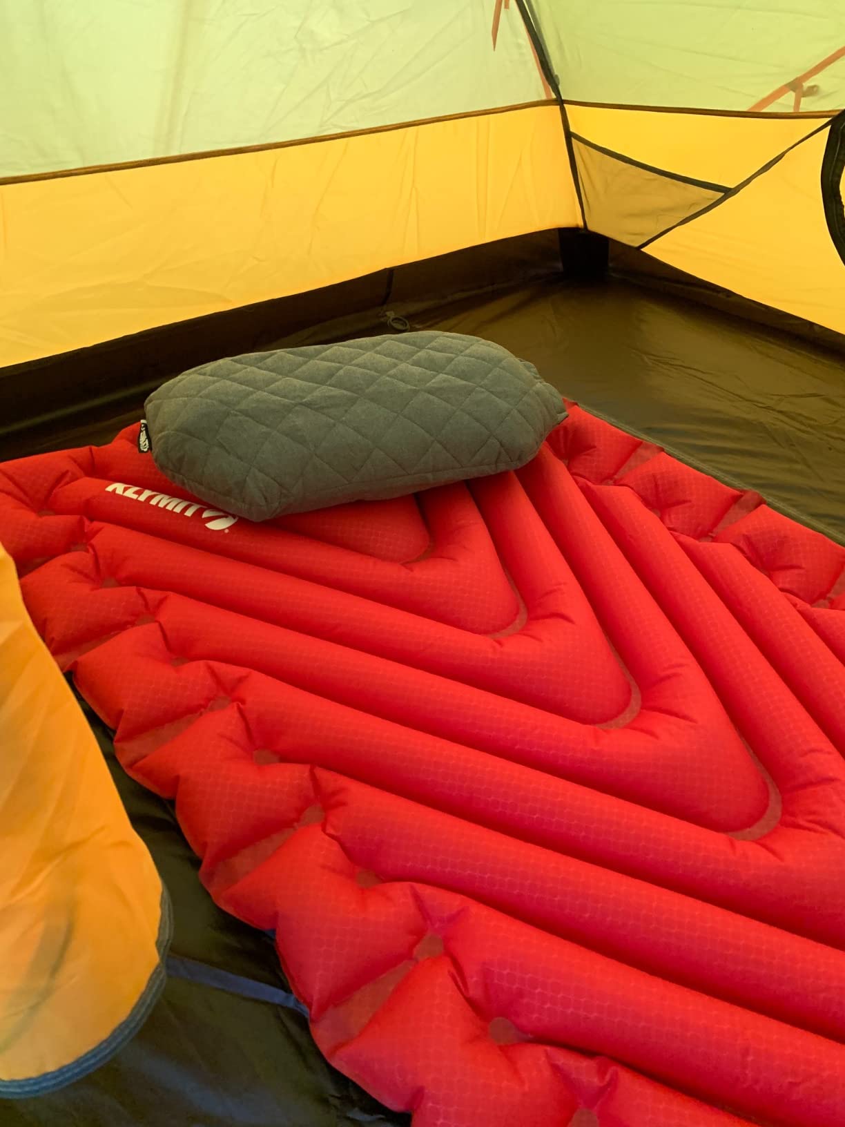 Klymit Insulated Static V Luxe Inflatable Sleeping Pad | Comfortable, Lightweight, Easy to Inflate Portable Air Bed Mattress for Camping, Backpacking and Hiking — Red customer photo 1
