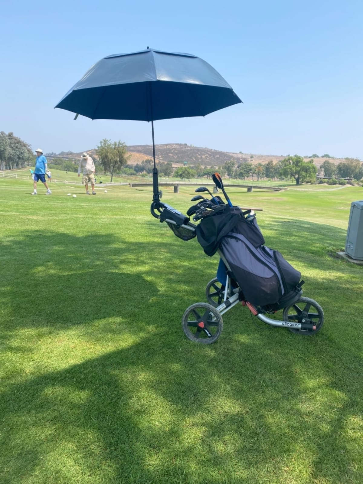 Prospo 68inch Golf Umbrella UV Protection Extra Large Oversized Heavy Duty Auto Open Double Canopy Vented Sun Rain Umbrella Windproof Blue customer photo 2