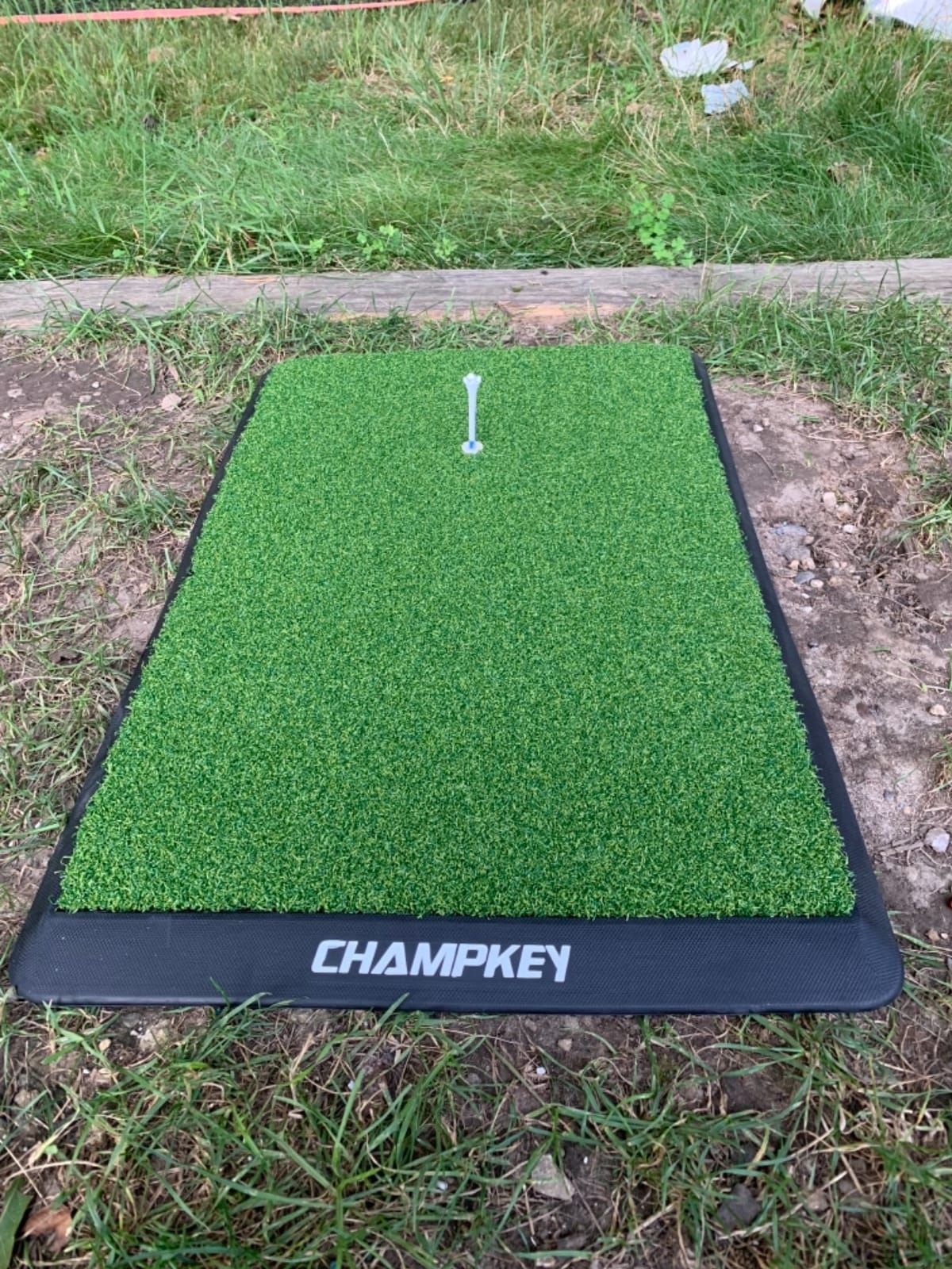 CHAMPKEY Premium Synthetic Turf Golf Hitting Mat | Heavy Duty Rubber Base Golf Practice Mat | Come with 1 Rubber Tee and 9 Plastic Tees customer photo 2