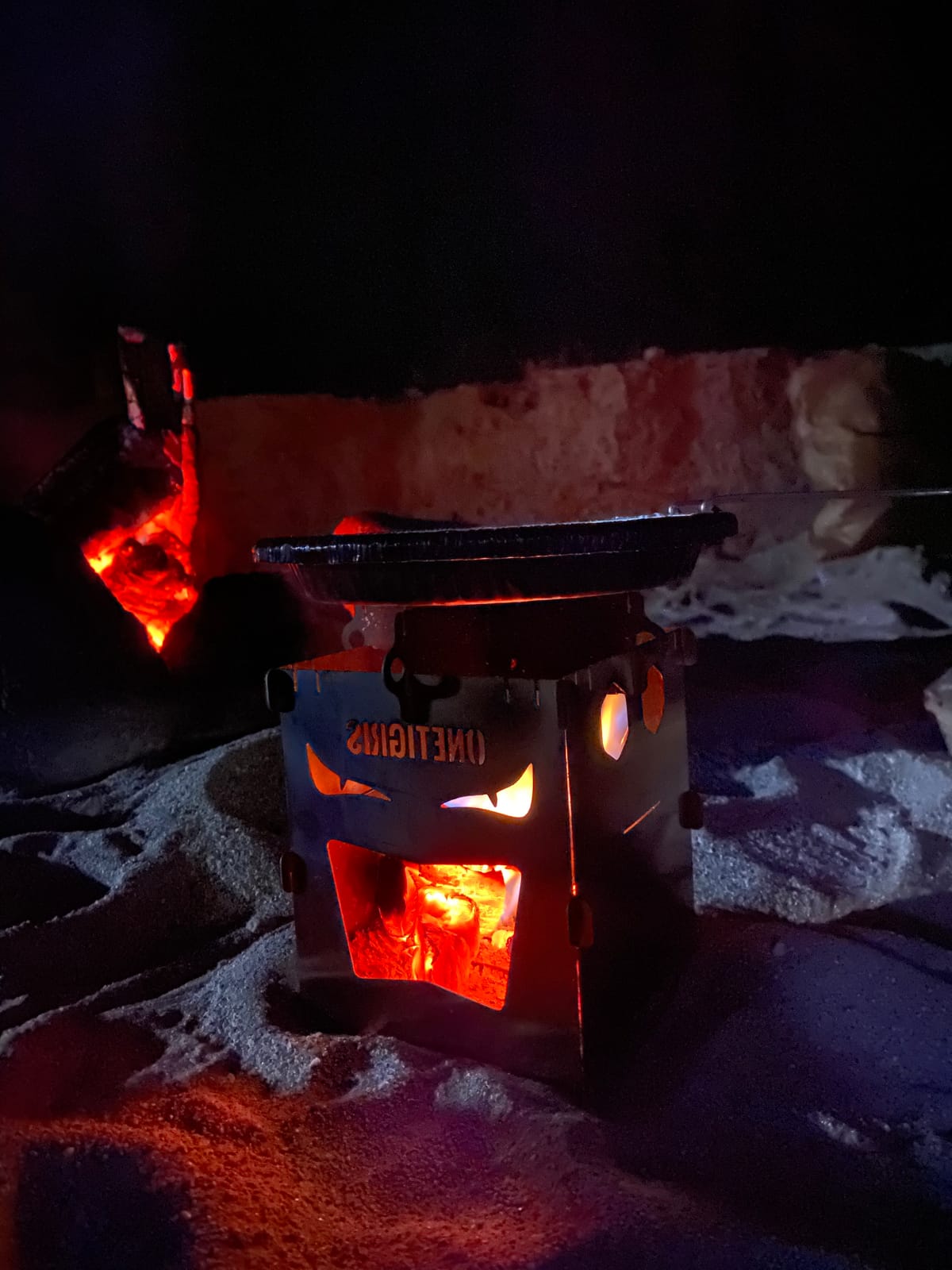 OneTigris Camping Backpacking Stove Portable Foldable Burning Wood Stove for Outdoor Hiking Picnic BBQ,Stainless Steel (Medium) customer photo 2
