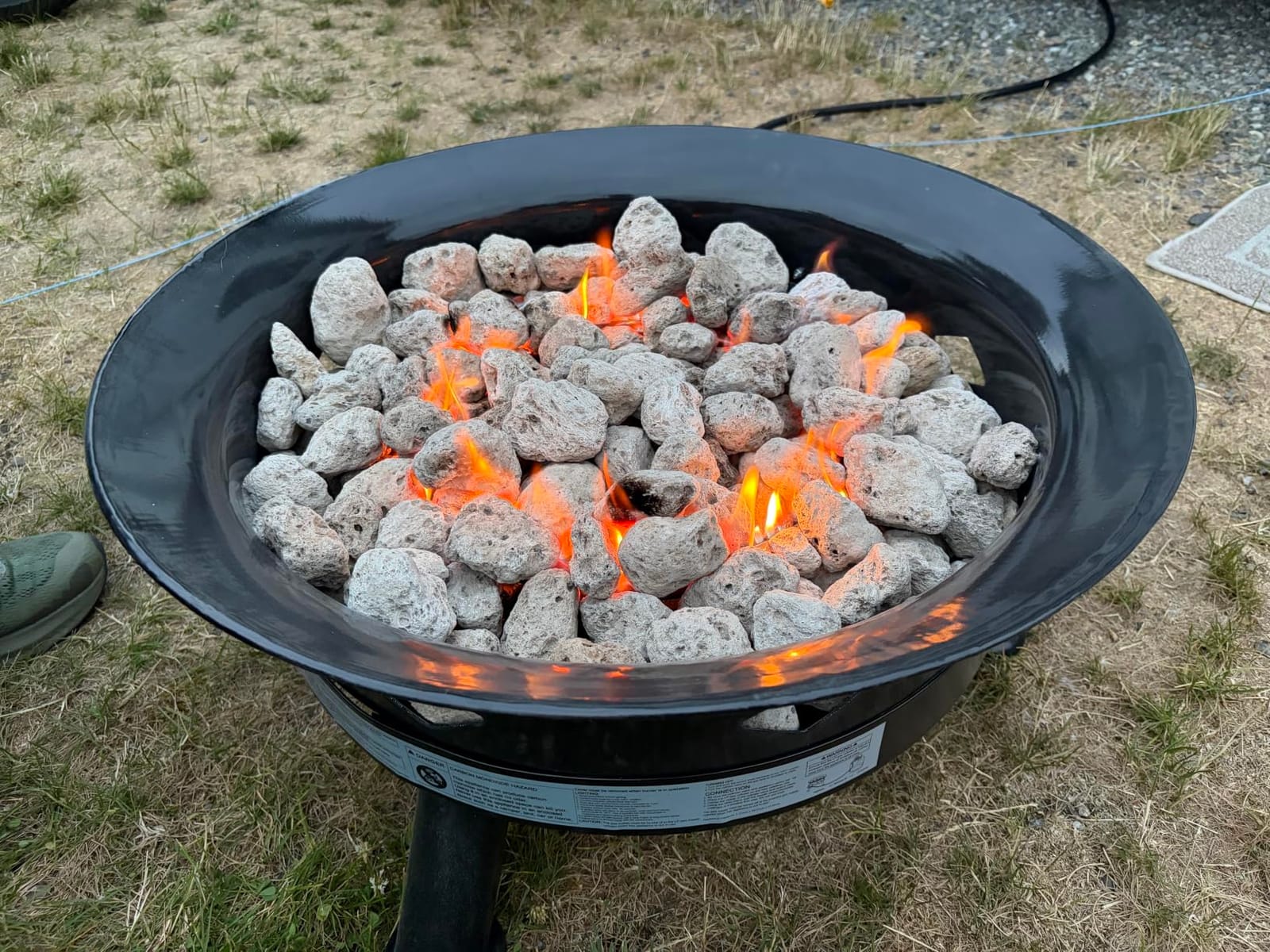 Flame King Smokeless Propane Fire Pit, 19-inch Portable Firebowl, 58K BTU with Self Igniter, Cover, & Carry Straps for RV, Camping, & Outdoor Living customer photo 1