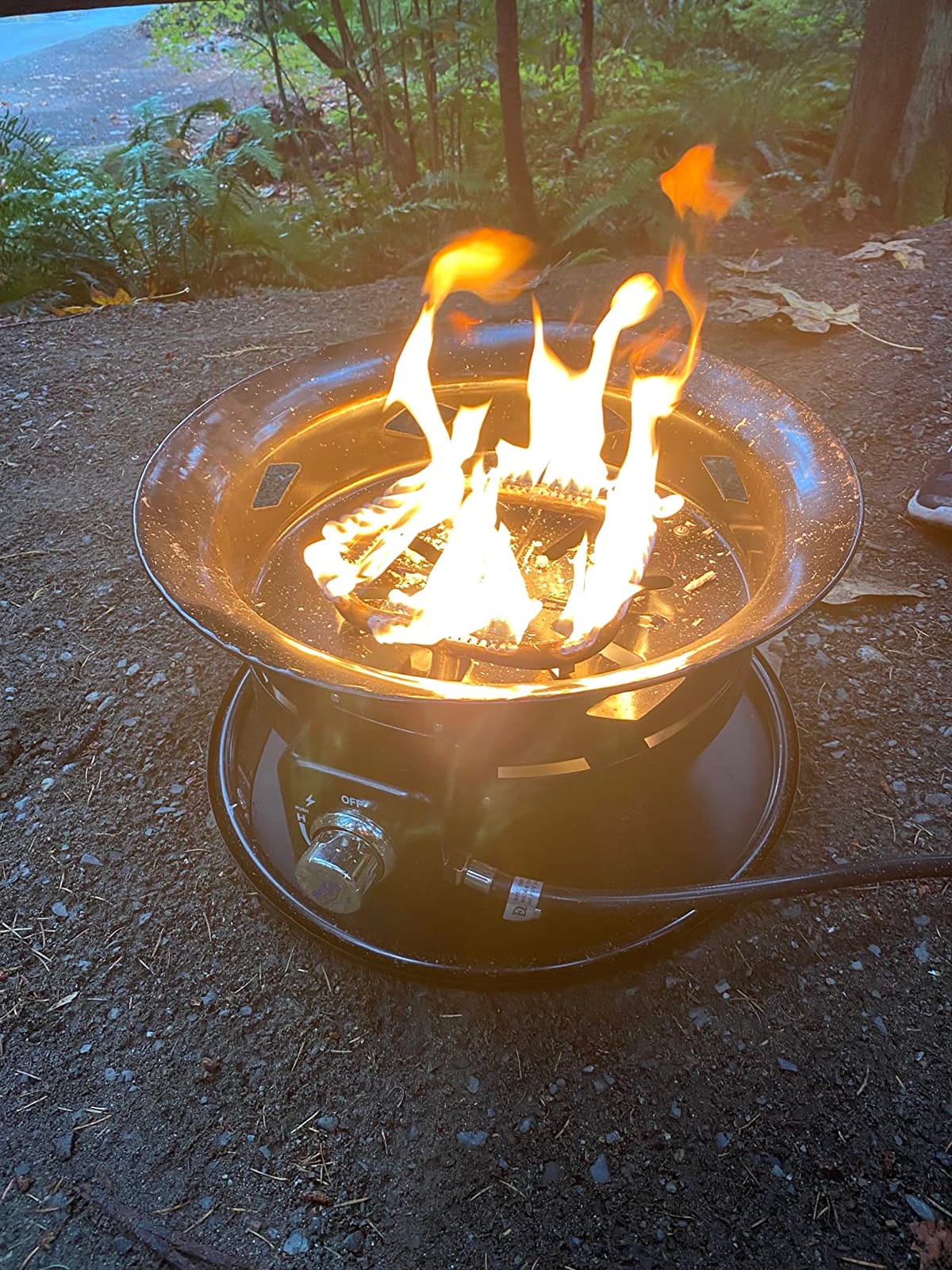 Flame King Smokeless Propane Fire Pit, 19-inch Portable Firebowl, 58K BTU with Self Igniter, Cover, & Carry Straps for RV, Camping, & Outdoor Living customer photo 2
