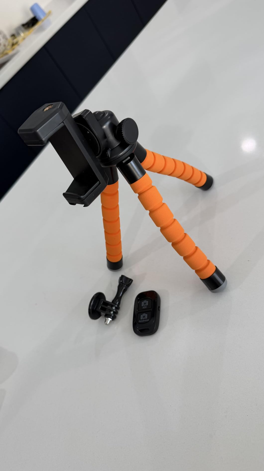 Aureday Phone Tripod, Flexible Tripod for iPhone and Android Cell Phone, Come with Wireless Remote and Clip for Video Recording/Vlogging/Selfie customer photo 2