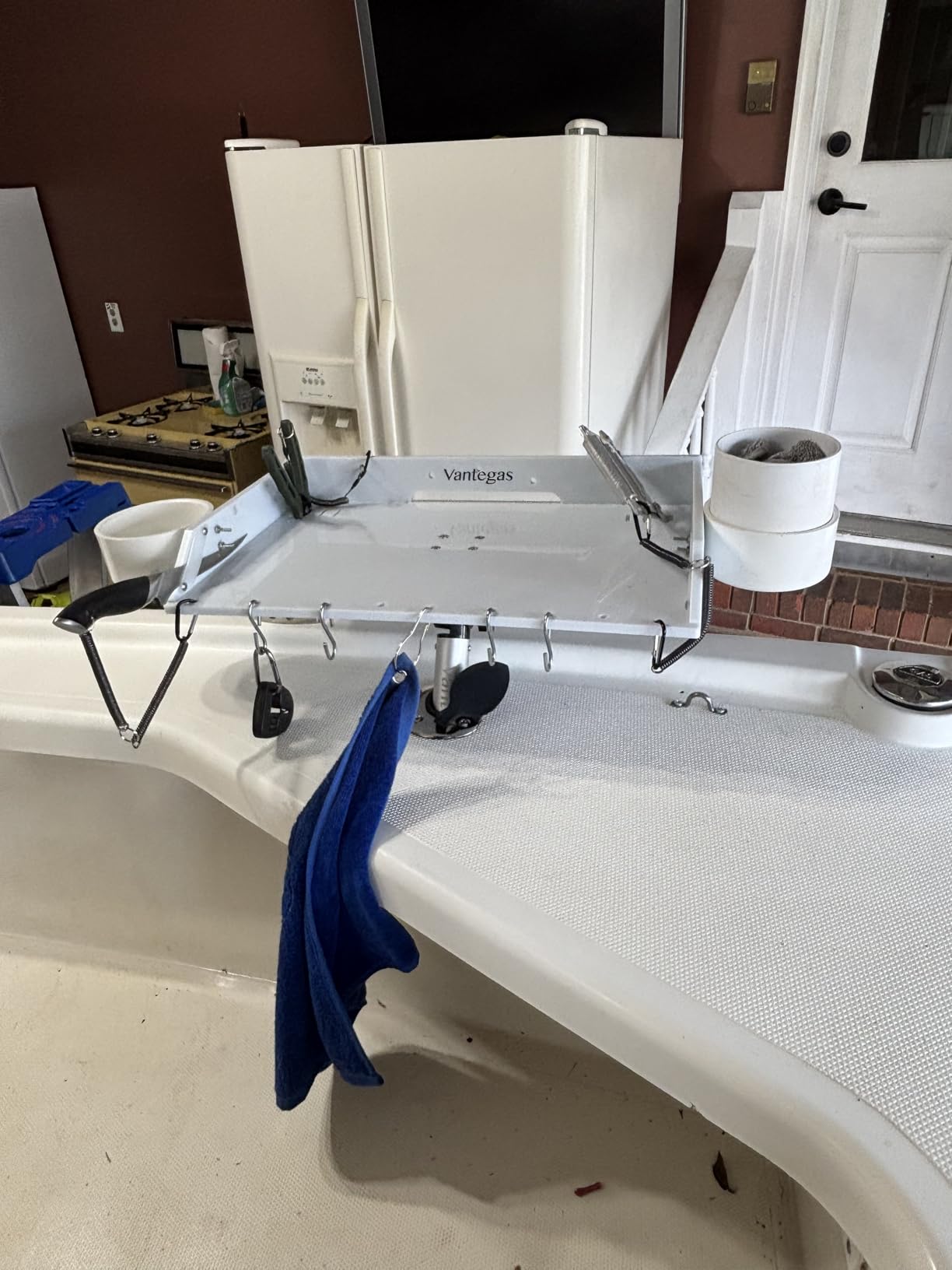 Boat Cutting Board Bait Table Filet Board For Fish Cleaning Station White Fishing Fillet Table, In Single Rod Holder With Plier Storage and Knife Slot, Marine Accessories For Boats Grill customer photo 1