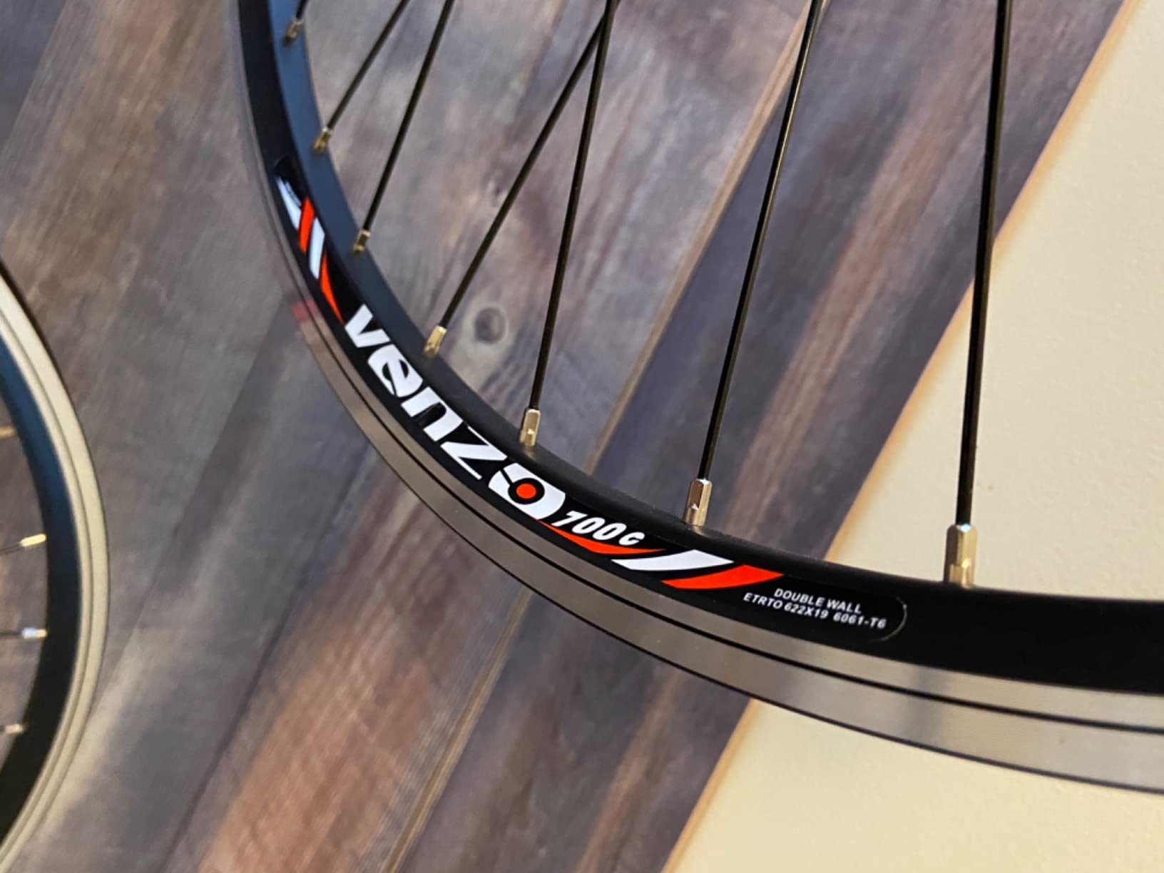 CyclingDeal Road Bike Bicycle 700C Double Wall Alloy Wheelset - Compatible with 6/7/8 Speed Thread-on Freewheel - Bolt-on Axle Front & Rear customer photo 2