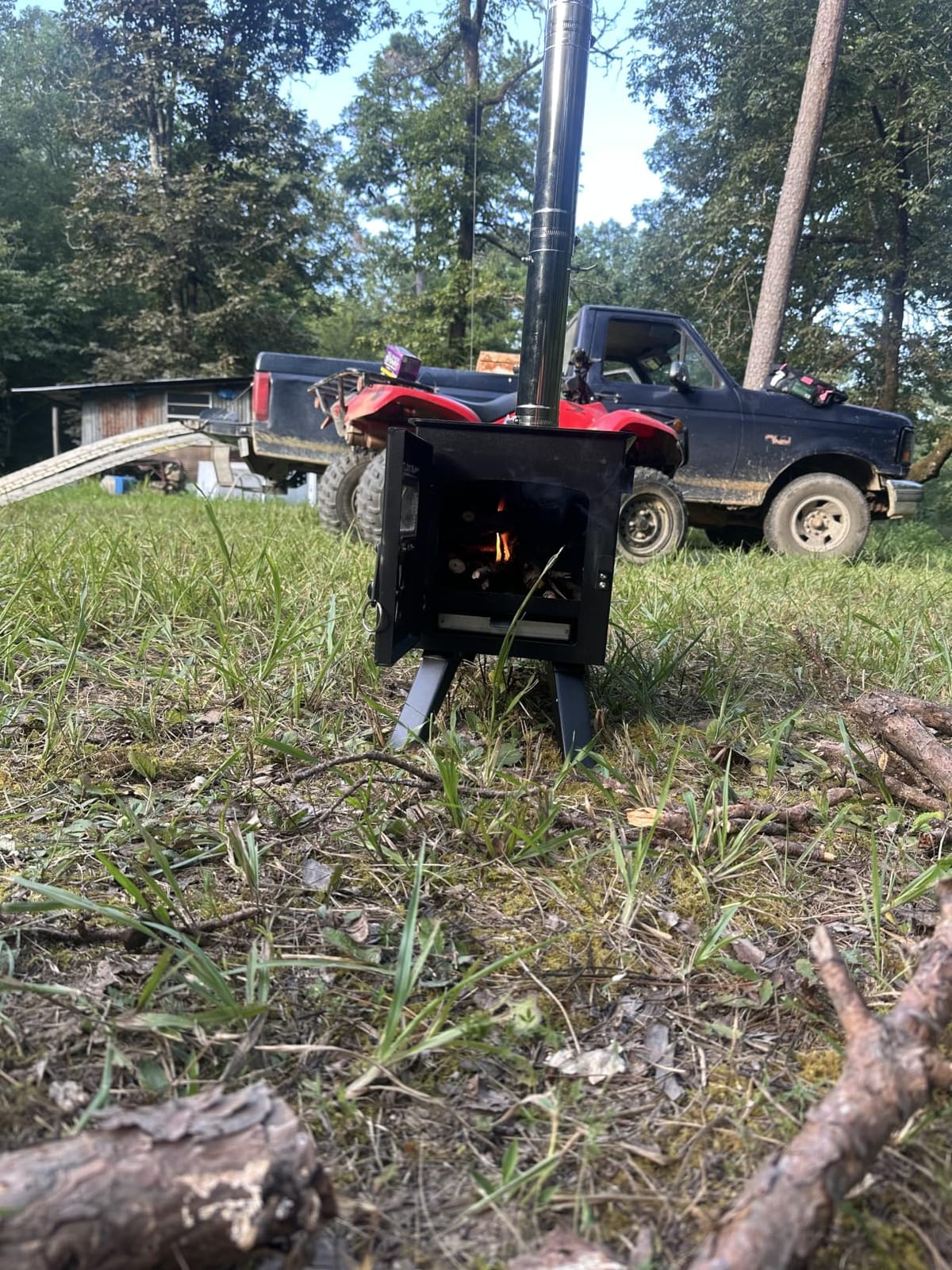 VEVOR Camping Wood Stove Stainless Steel Camping Tent Stove, Portable Wood Burning Stove with Chimney Pipes & Gloves, 640in³Firebox Hot Tent Stove for Outdoor Cooking and Heating with 8 Pipes customer photo 1