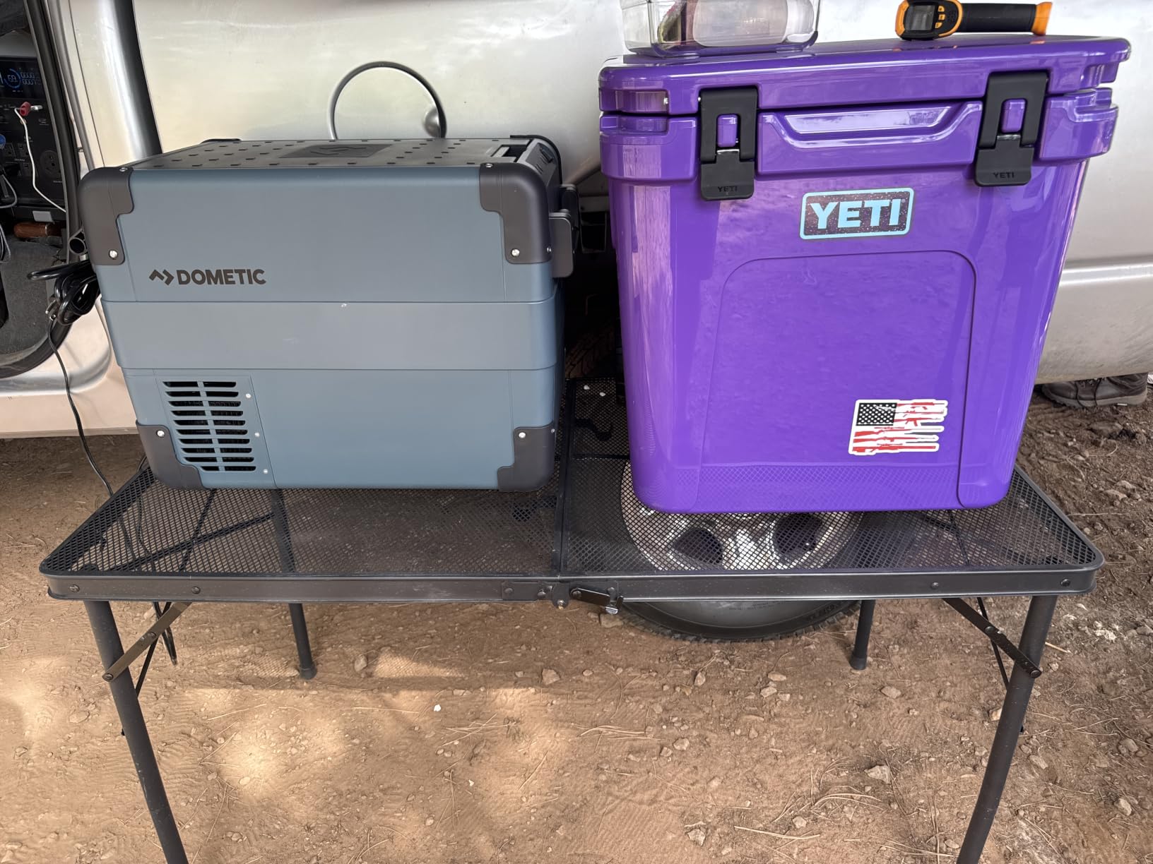 4 Ft Metal Folding Table, Folding Grill Table with 16.5/26 in Heights customer photo 2