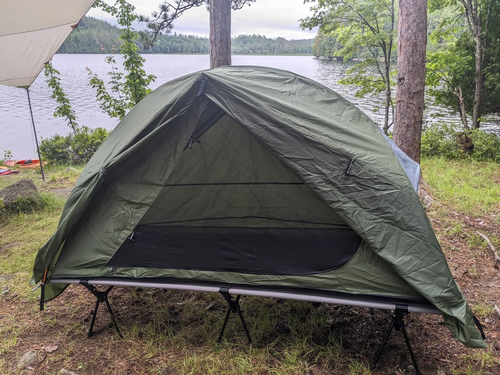 4-in-1 Camping Cot Tent, Foldable Elevated Tent Set for 1 Person to Use, Elevated Camping Bed Tent for Outdoor Hiking, Camping customer photo 1