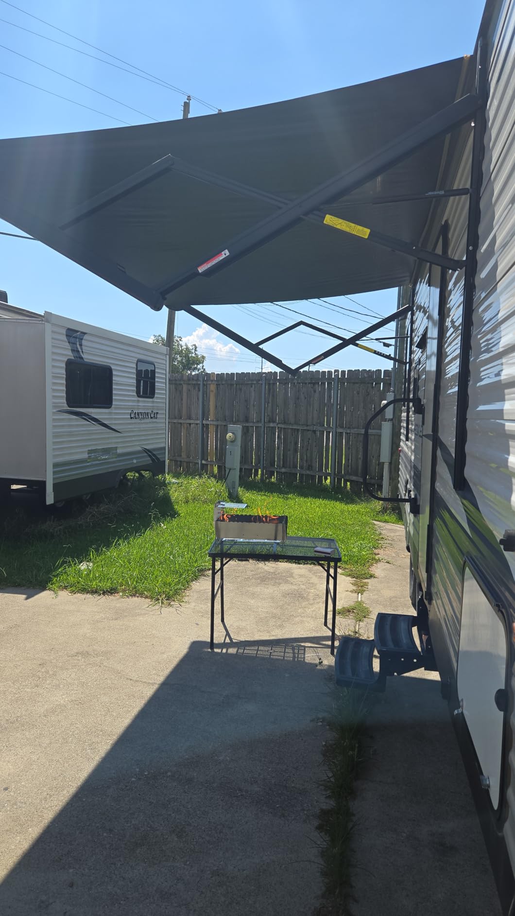 GREGIN Folding Camping Grill Table, Outdoor Metal Table. Foldable, Portable customer photo 1