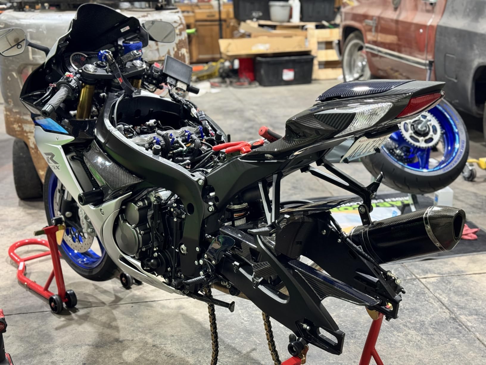 Jack Boss Motorcycle Stand Rear Combo Wheel Lift Stand, 500Lbs Capacity,Swingarm Spool Paddock Stand for Sport Bike,Fit for Yamaha, for Honda, Suitable for Kawasaki Black customer photo 1