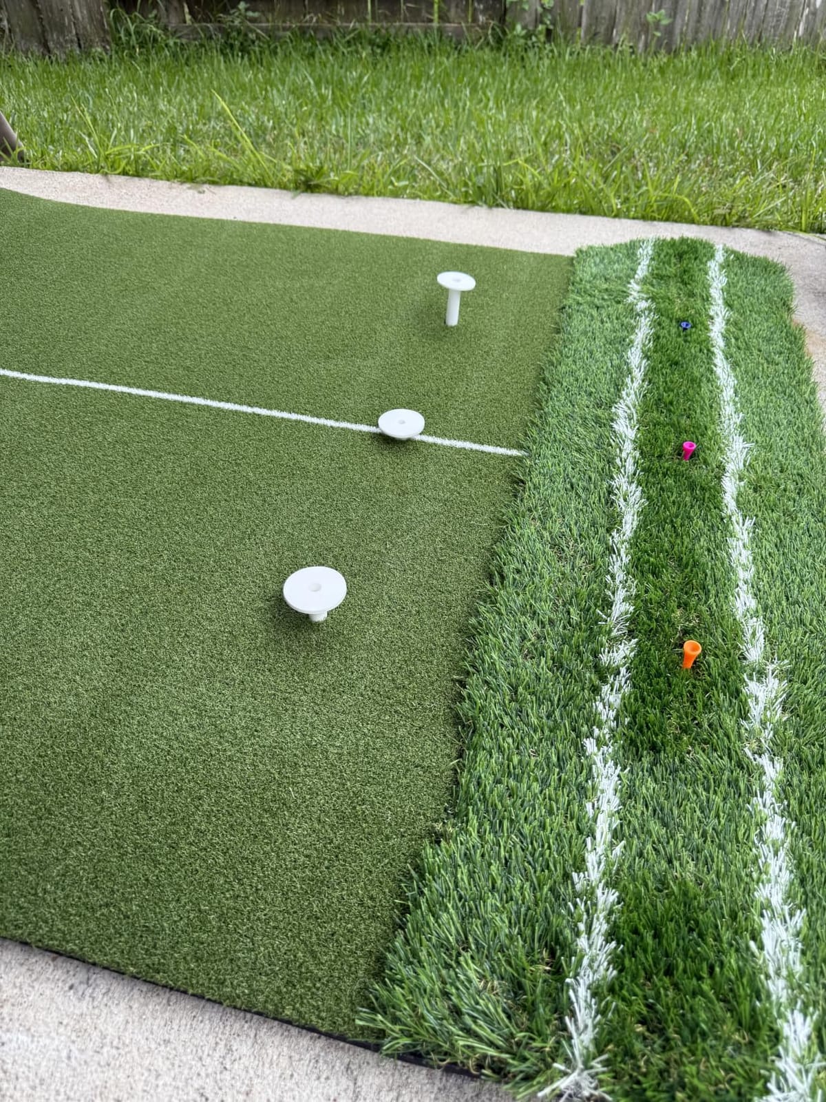 Premium Dual-Turf 5x4ft Golf Mat: 21MM to 50MM High-Elasticity Base Upgraded Golf Hitting Mat, Alignment & Angle of Approach Aid, Indoor/Outdoor Practice, Green,Ideal Gifts for Men Him Dad Husband customer photo 1