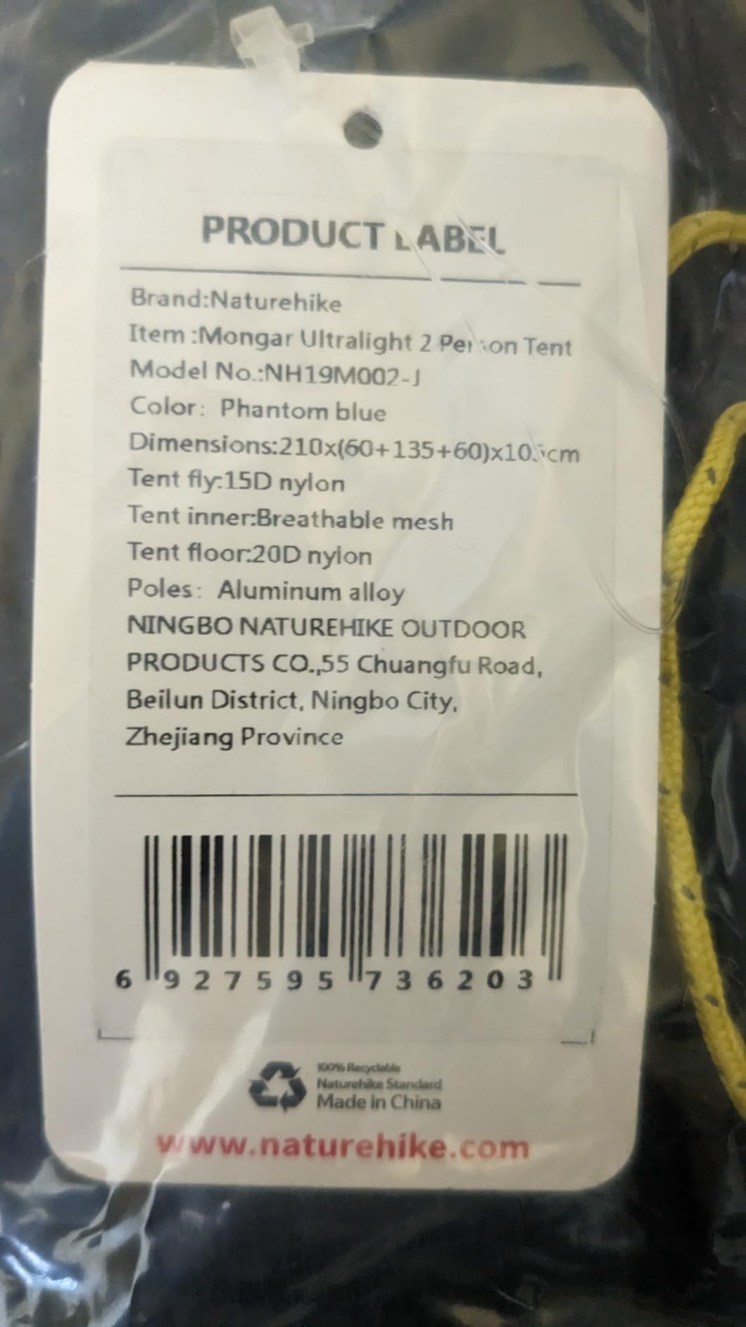 Naturehike Mongar 2 Person Backpacking Tent, 3 Season Camping Tent Ultralight Double Layer Free Standing Two Person Tents for Camping Hiking Cycling customer photo 2