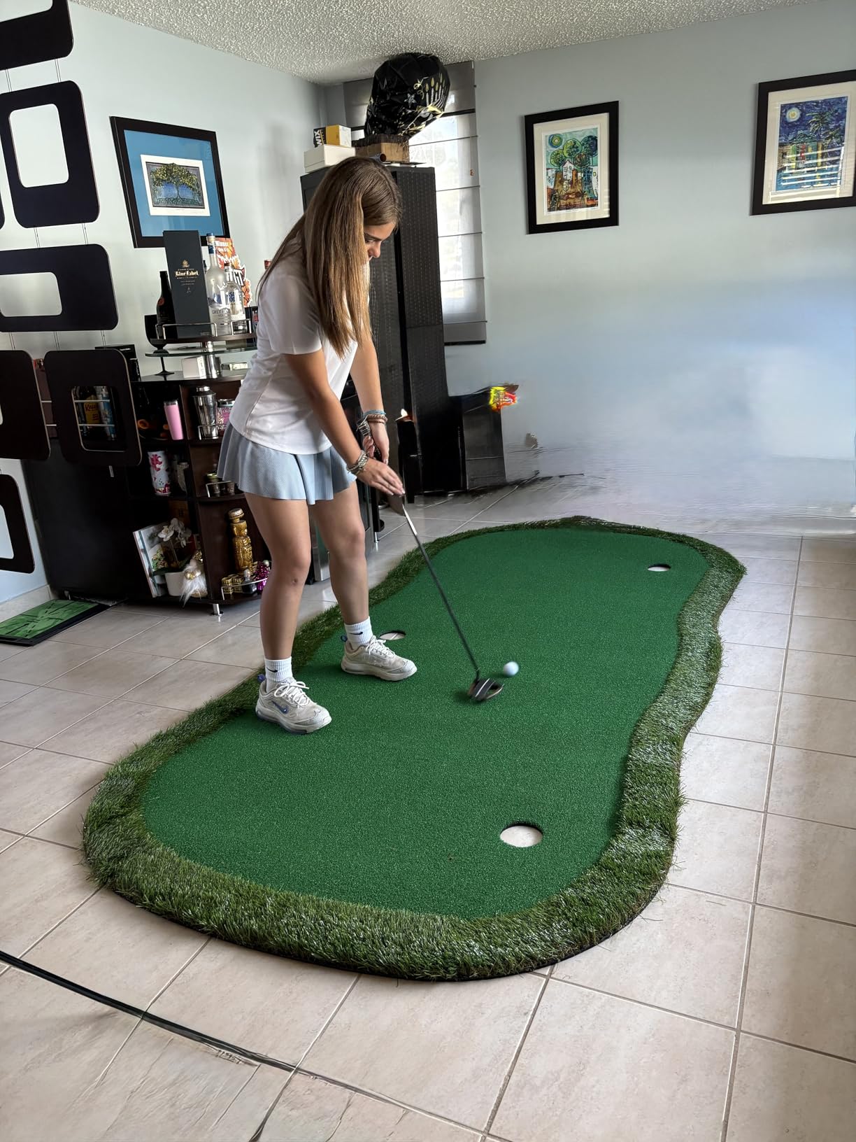 Golf Putting Green Indoor Outdoor Large Practice Putting Mat 5x10ft/5x12ft customer photo 2