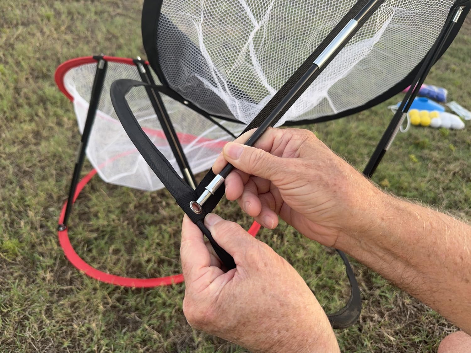 Vitality Sports Golf Chipping Net, 3PCS Pop-Up Golf Practice Net for Backyard, Indoor Outdoor Chipping Game with 3 Targets, 1 Hitting Mat, 20 Balls, Tee Box customer photo 2