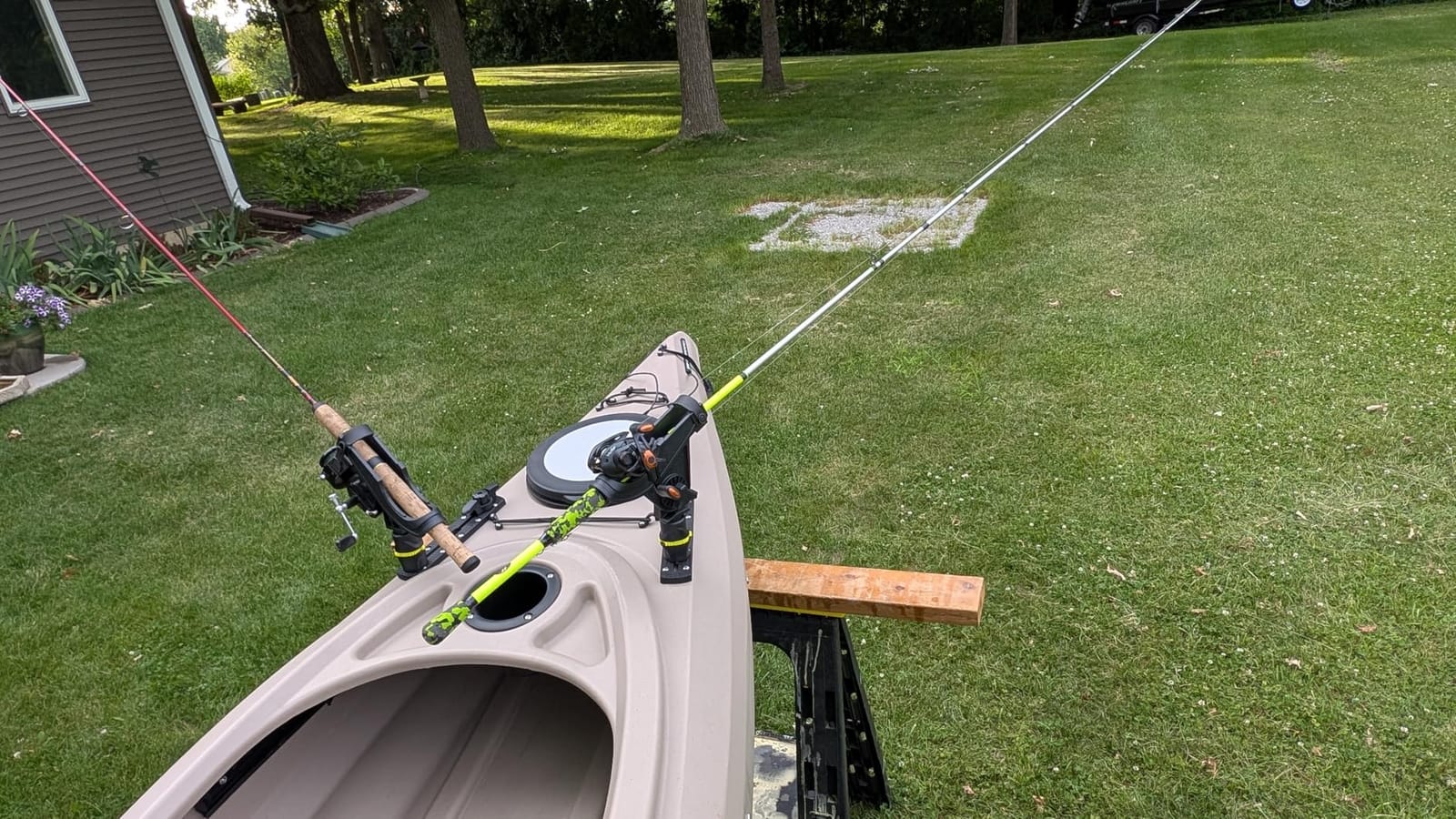 Huntury Track Mount Fishing Rod Holder with 360° Adjustable Kayak Track Adapter for Kayak & Boat | Compatible with Spinning, Casting | Quick Lock On or Release, Kayak Fishing Accessories customer photo 2