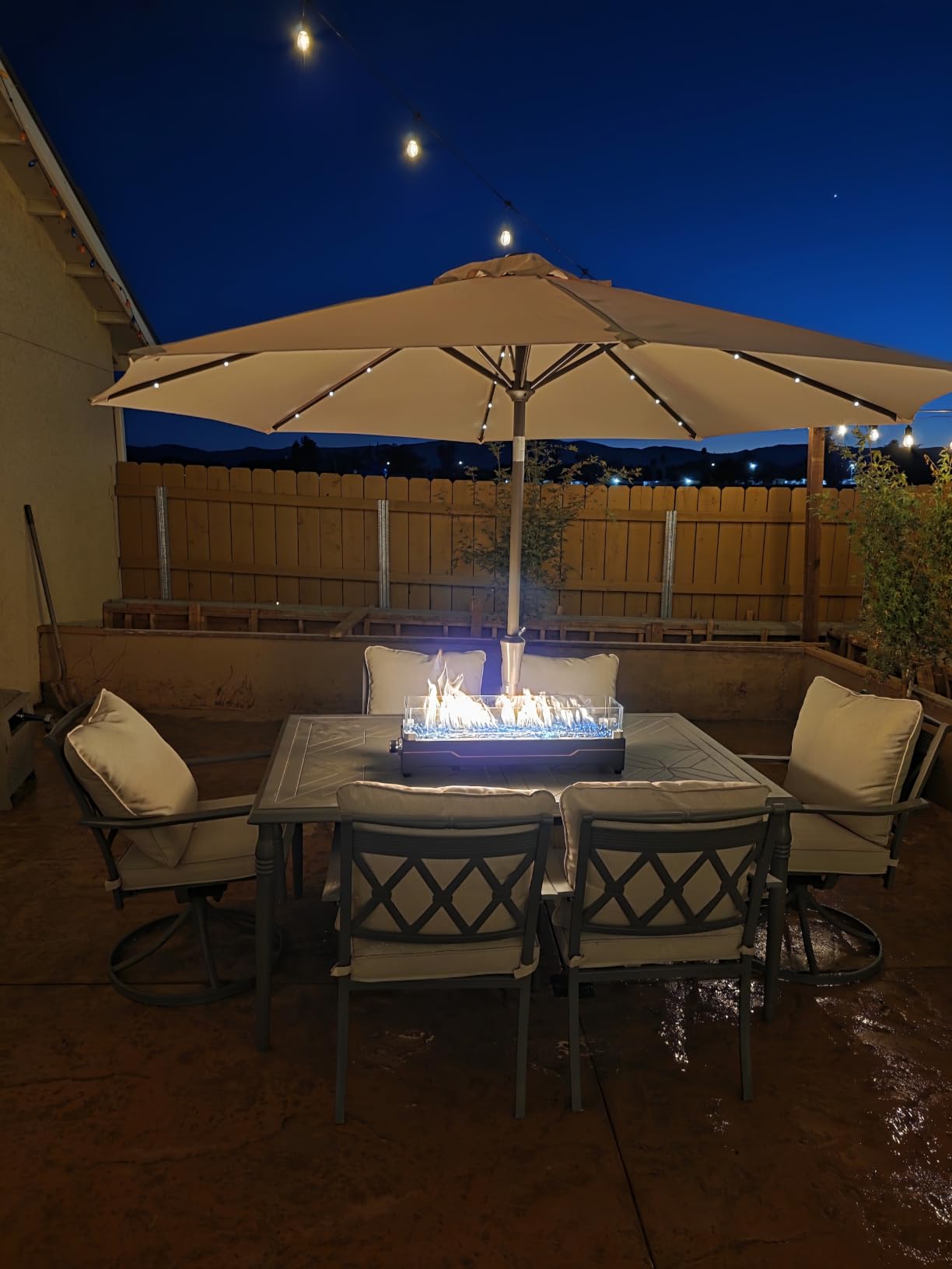 GRISUN 20 Inch Propane Tabletop Fire Pit, 40,000 BTU with Glass Wind Guard customer photo 1