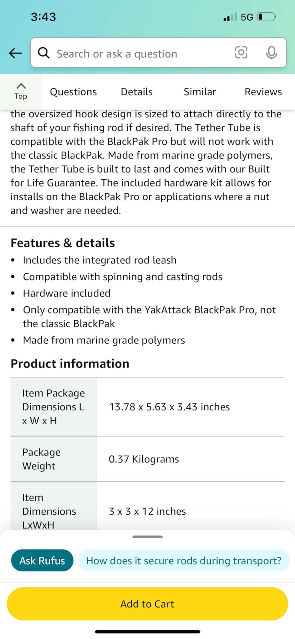 YakAttack TetherTube Rod Holder 2 Pack - Spinning & Casting Rod Compatible customer photo 2