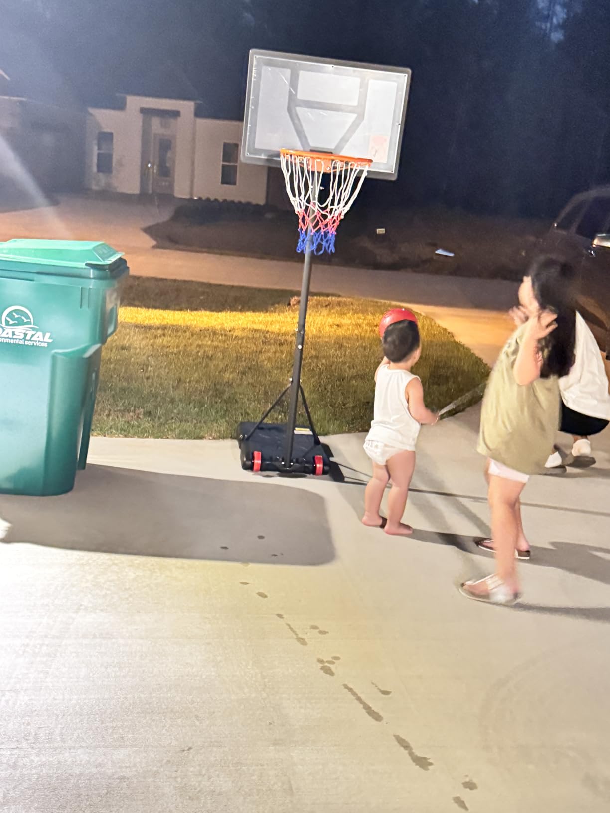 Yohood Kids Basketball Hoop Outdoor Height Adjustable 3-7 FT, Portable Basketball Goal System for Kids Youth Teens in Backyard/Driveway/Indoor, Shatterproof Backboard and Stable Base customer photo 1