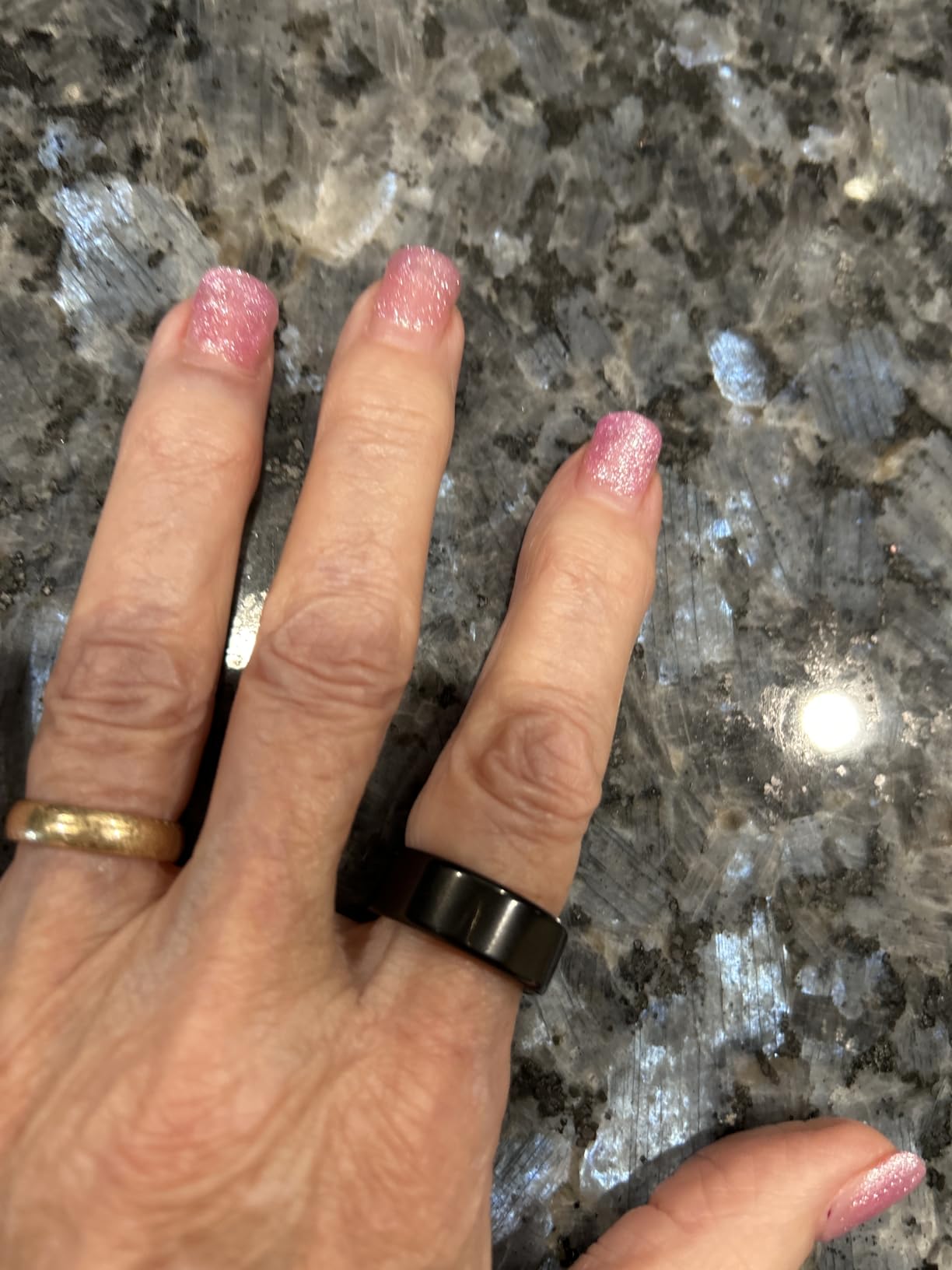 POBOVi Gen 2 Titanium Smart Ring, Silver, Polished, Size 9 customer photo 2